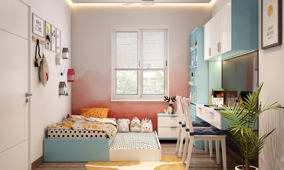 Home decor idea for small bedroom utilises modular furniture for organised, clutter-free spaces.
